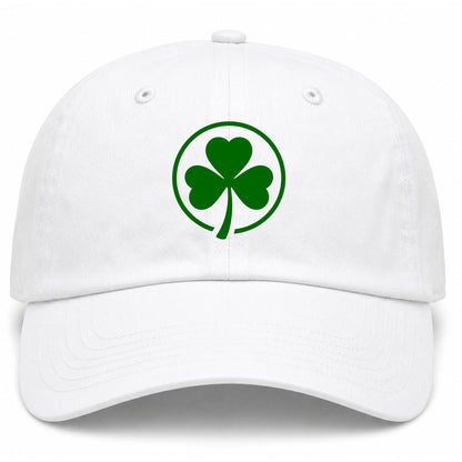 White Irish Shamrock Logo Golf Dad Hat