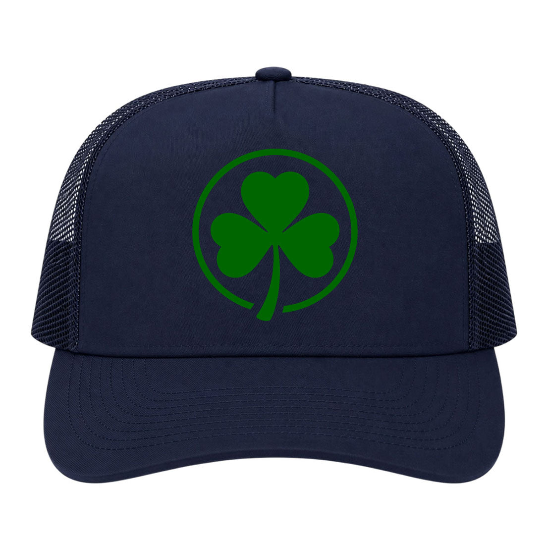 Navy Blue Irish Shamrock Logo Golf Trucker Hat