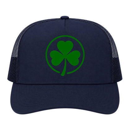 Navy Blue Irish Shamrock Logo Golf Trucker Hat