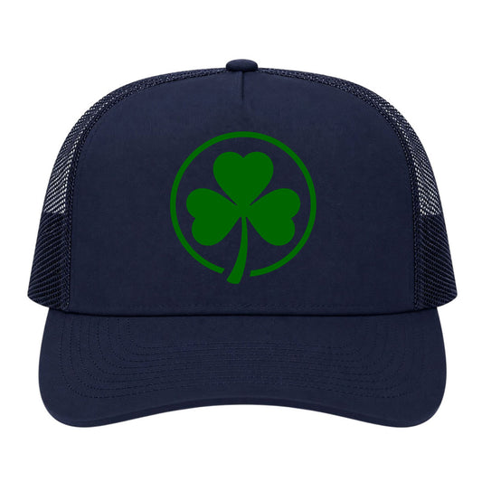 Navy Blue Irish Shamrock Logo Golf Trucker Hat