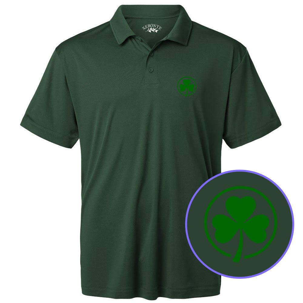 Green Irish Shamrock Logo Men's Golf Polo Shirt