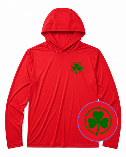 Red Irish Shamrock Logo Men's Lightweight Performance Golf Hoodie
