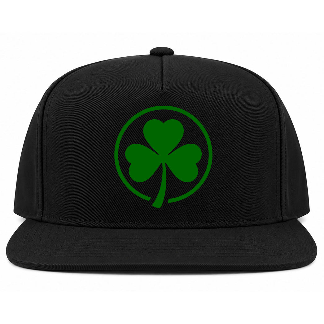 Black Irish Shamrock Logo Golf Snapback Hat