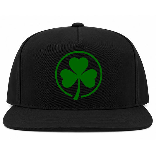 Black Irish Shamrock Logo Golf Snapback Hat