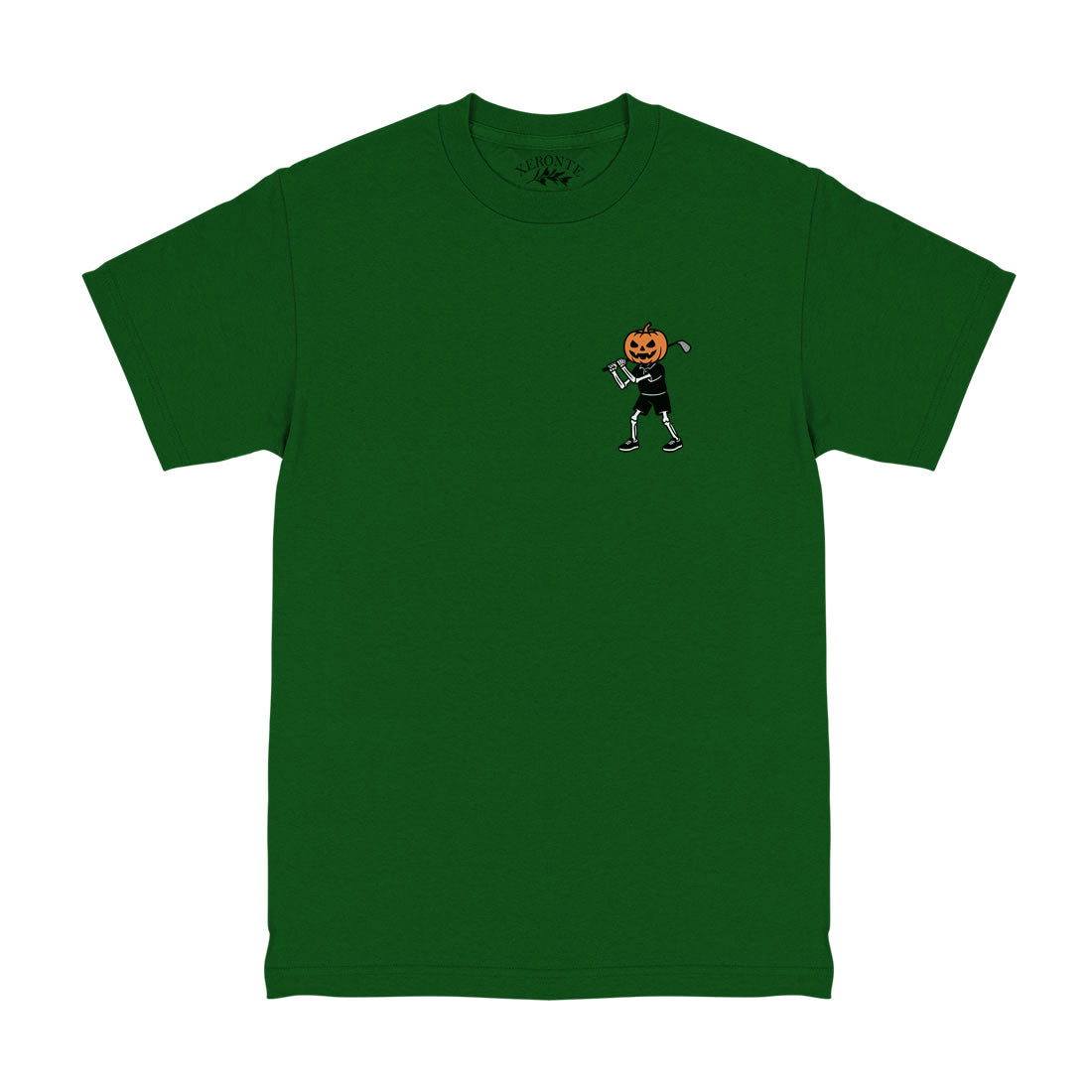Green Jack-O-Lantern Skeleton Golf Men's T-Shirt