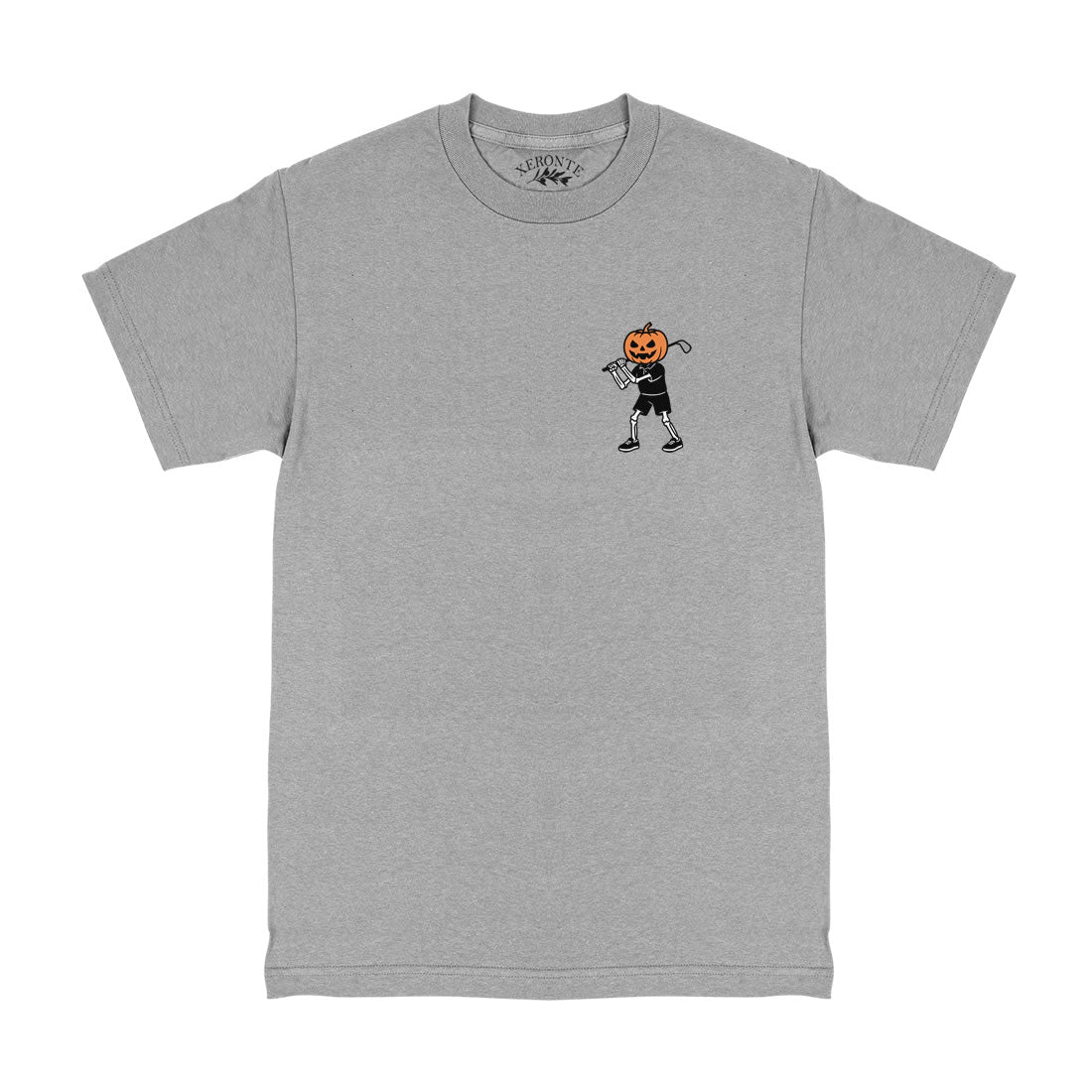 Grey Jack-O-Lantern Skeleton Golf Men's T-Shirt