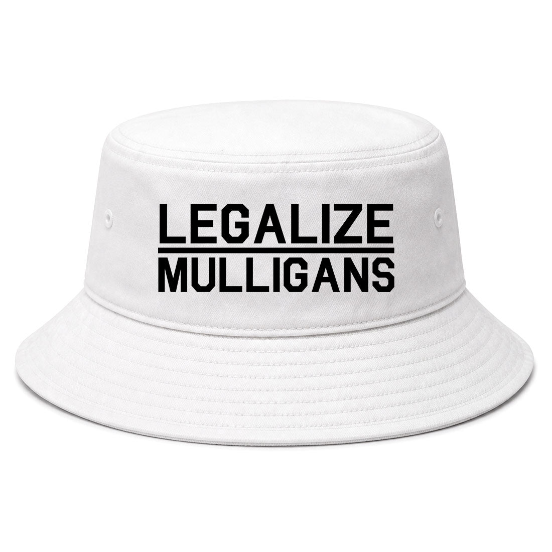 White Legalize Mulligans Golf Bucket Hat