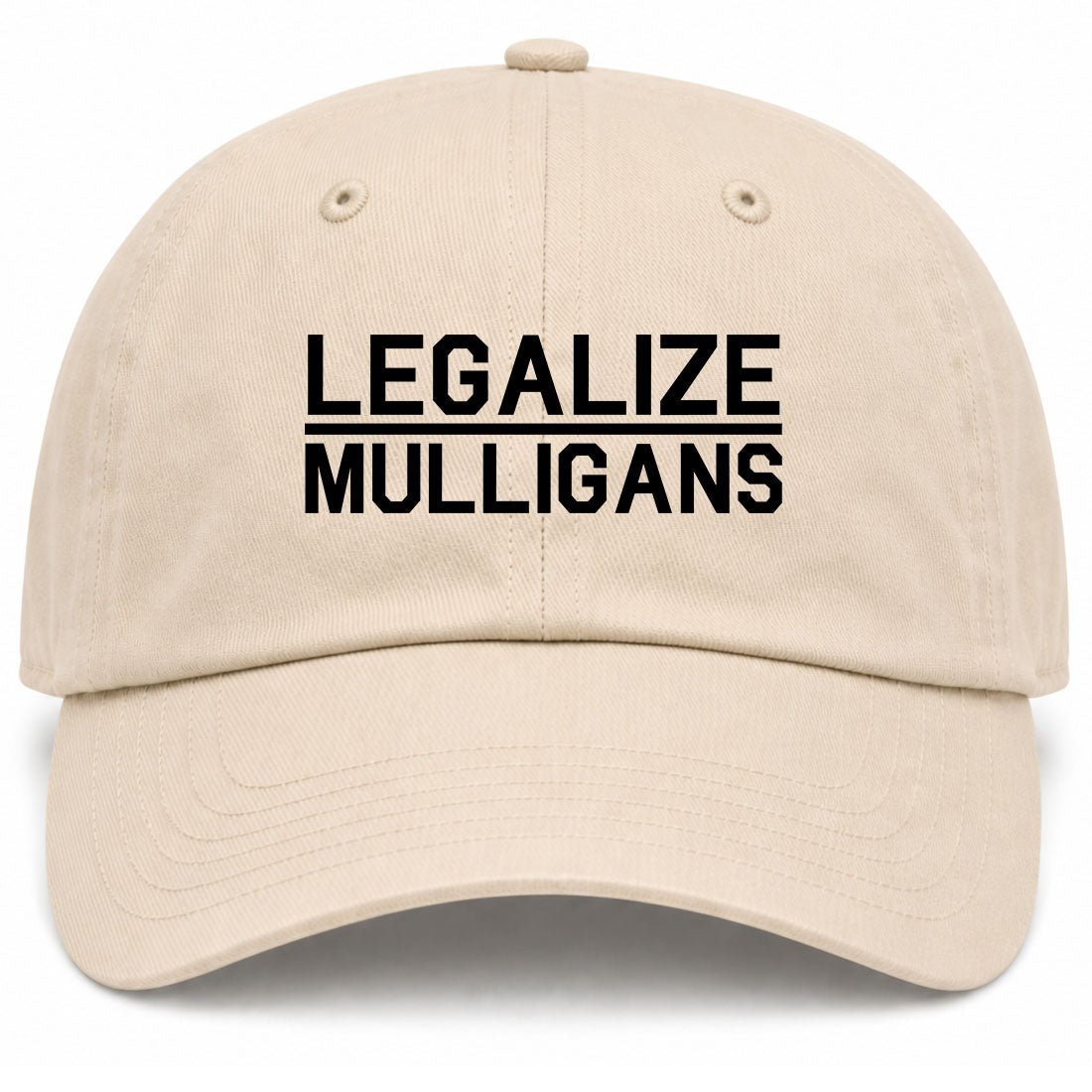 Beige Legalize Mulligans Golf Dad Hat