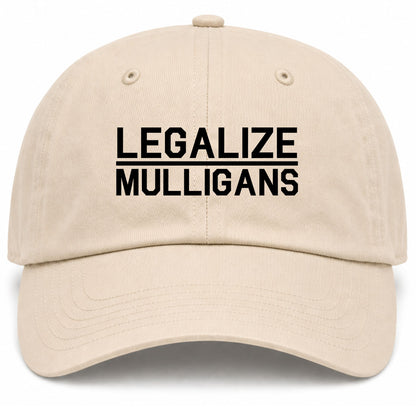 Beige Legalize Mulligans Golf Dad Hat