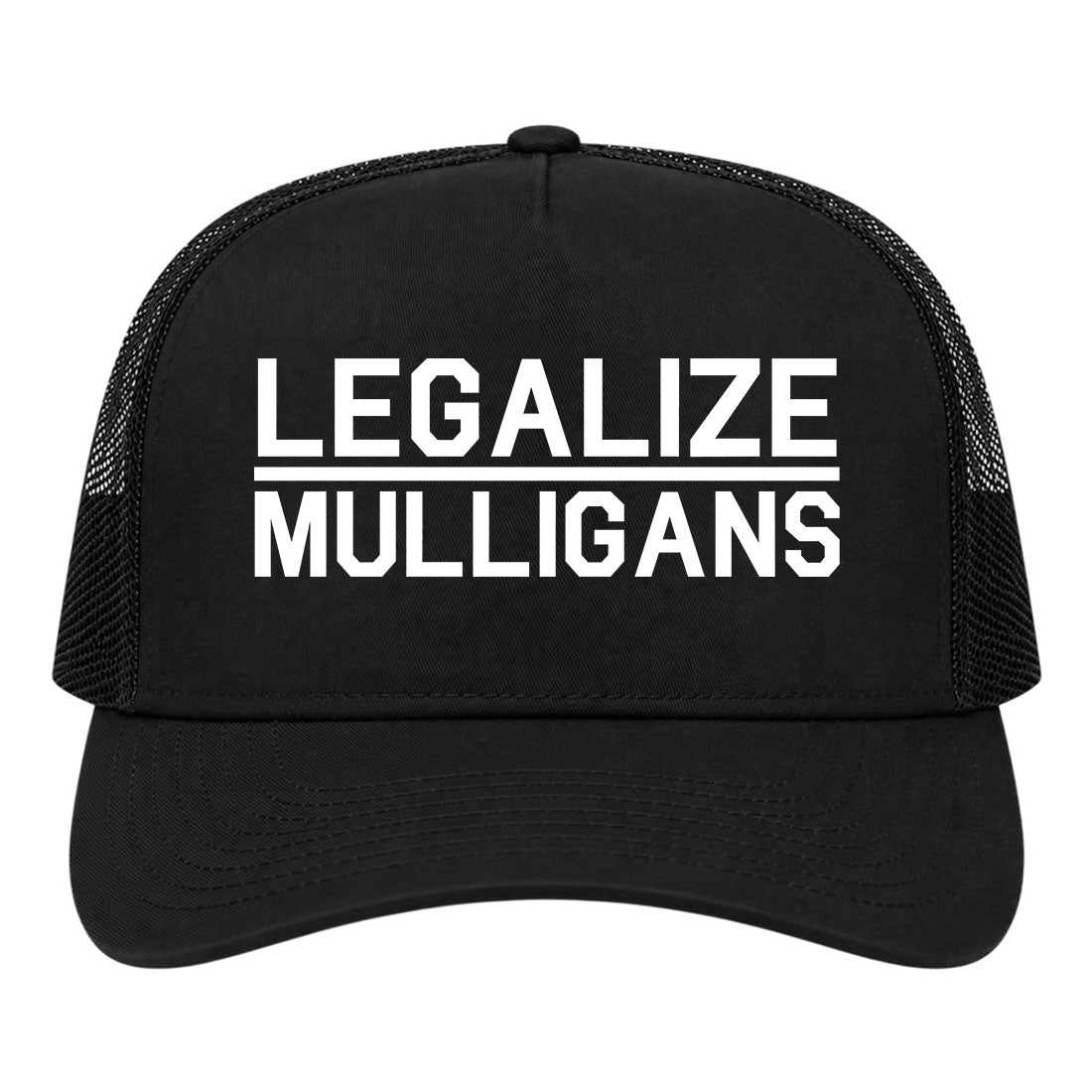 Black Legalize Mulligans Golf Trucker Hat