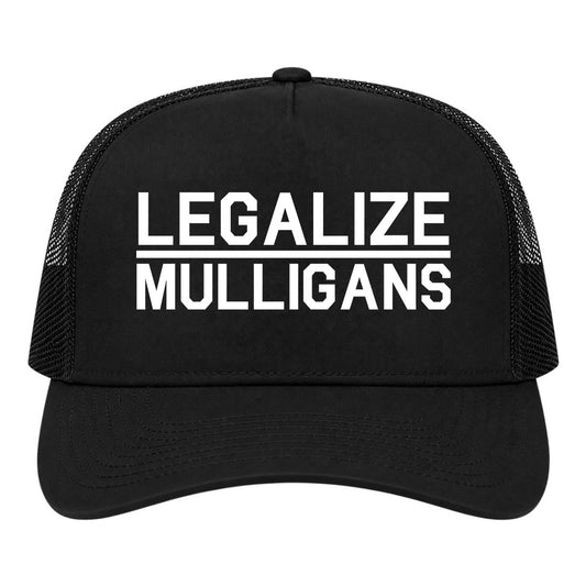 Black Legalize Mulligans Golf Trucker Hat