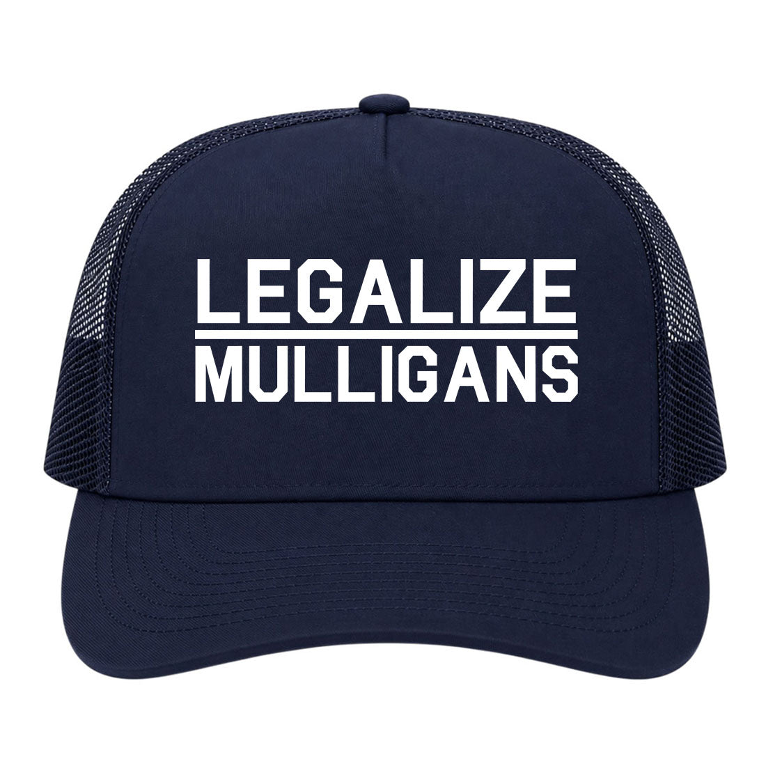 Navy Blue Legalize Mulligans Golf Trucker Hat