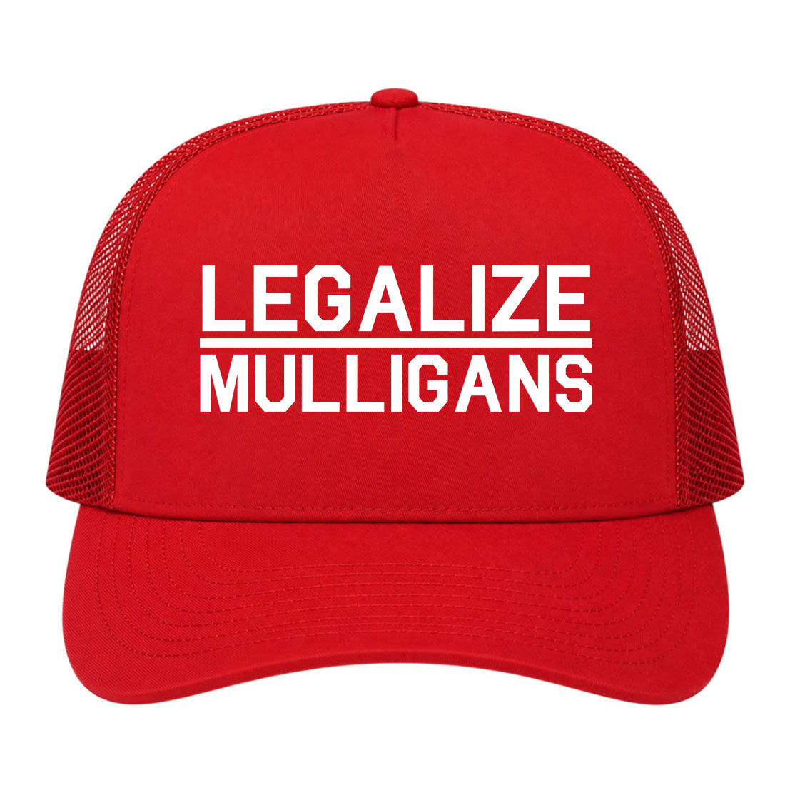 Red Legalize Mulligans Golf Trucker Hat
