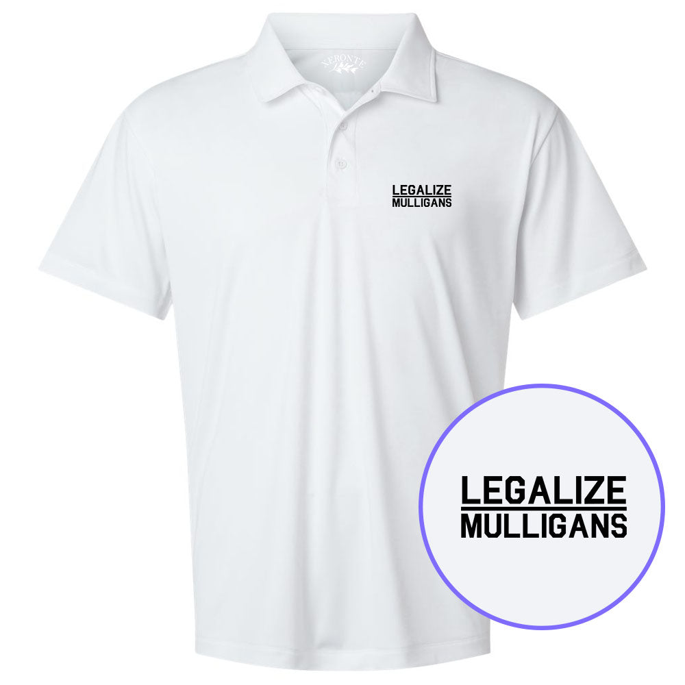 White Legalize Mulligans Men's Golf Polo Shirt