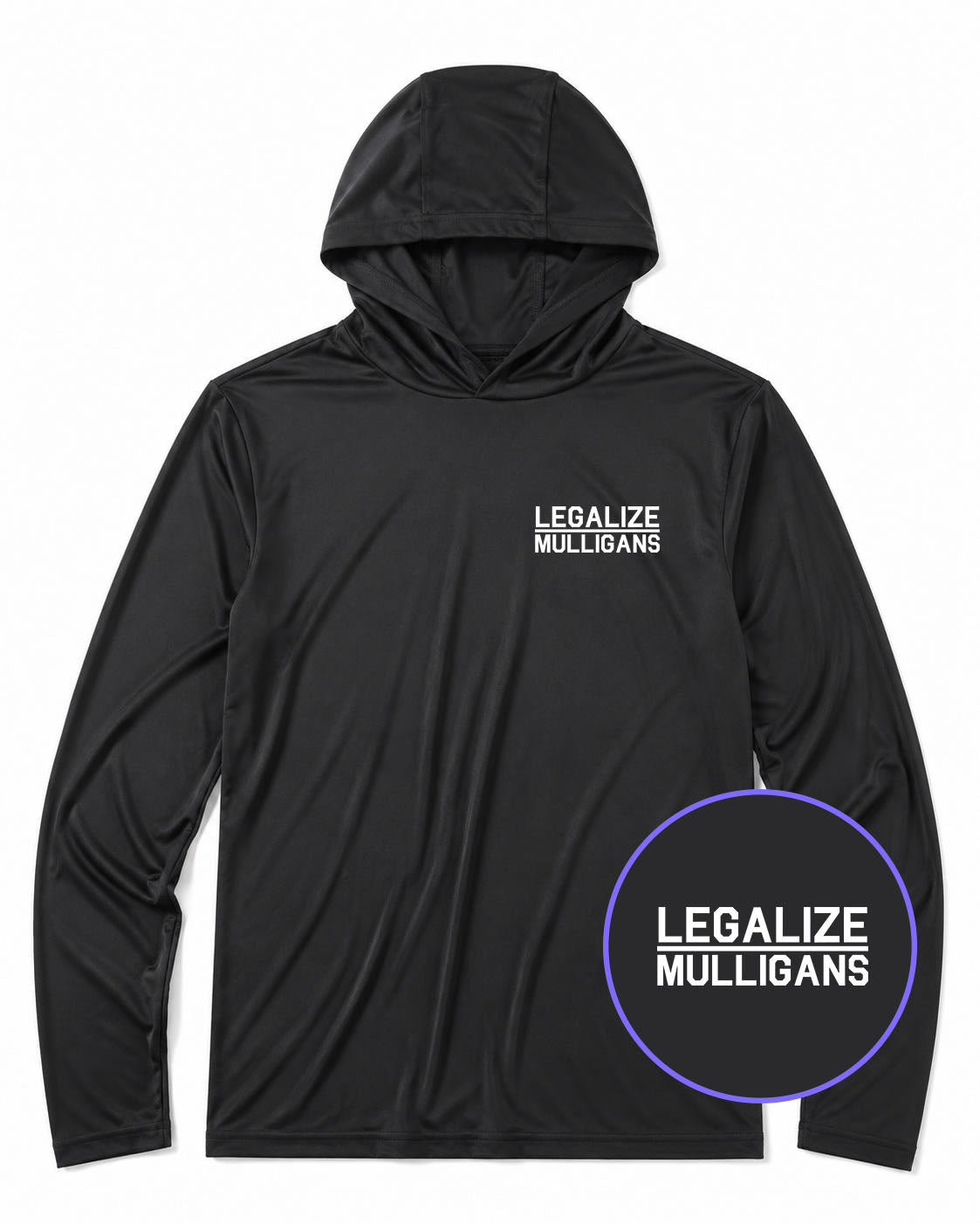 Black Legalize Mulligans Men's Lightweight Performance Golf Hoodie