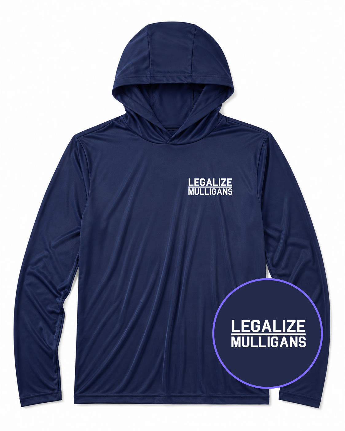 Navy Blue Legalize Mulligans Men's Lightweight Performance Golf Hoodie