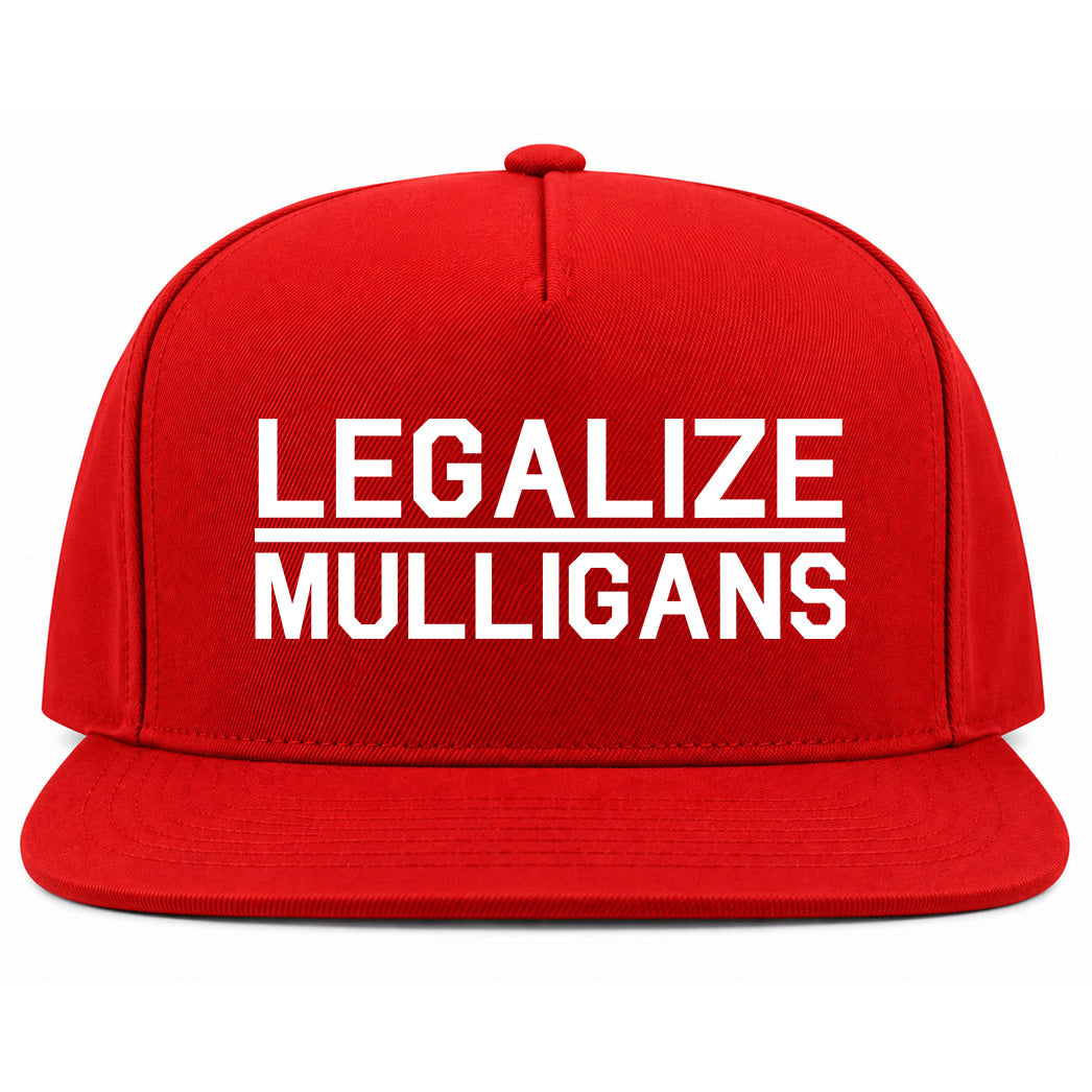 Red Legalize Mulligans Golf Snapback Hat