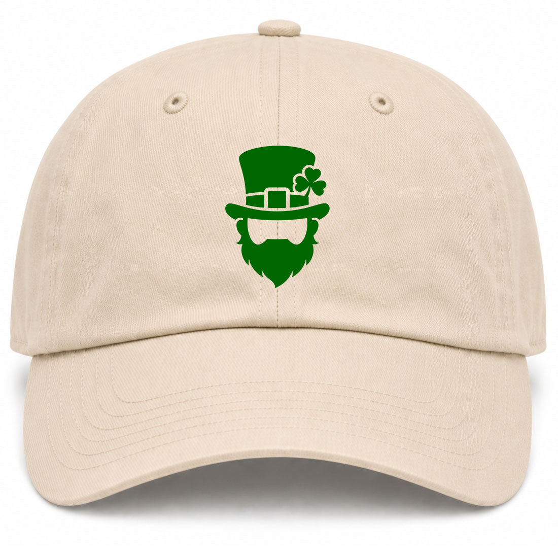 Beige Leprechaun Shamrock Golf Dad Hat