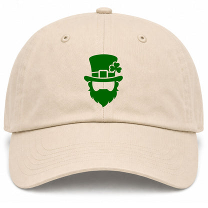 Beige Leprechaun Shamrock Golf Dad Hat