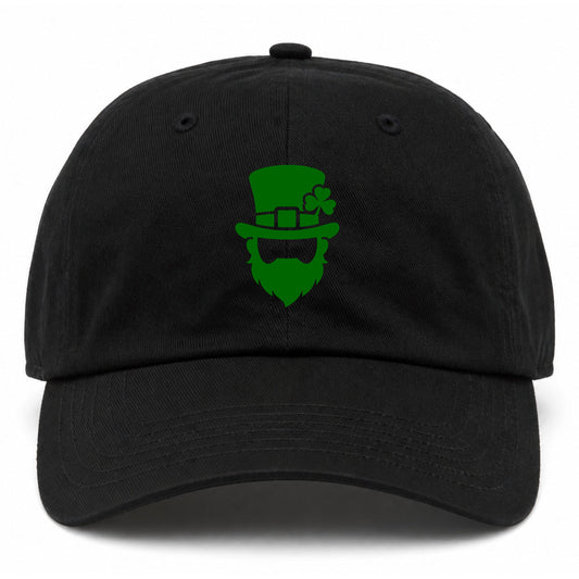 Black Leprechaun Shamrock Golf Dad Hat