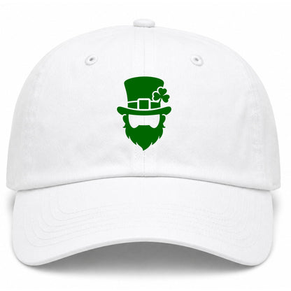 White Leprechaun Shamrock Golf Dad Hat