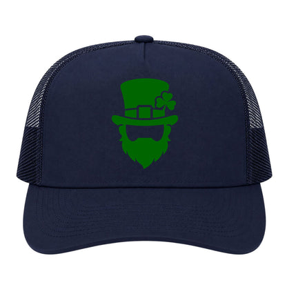 Navy Blue Leprechaun Shamrock Golf Trucker Hat