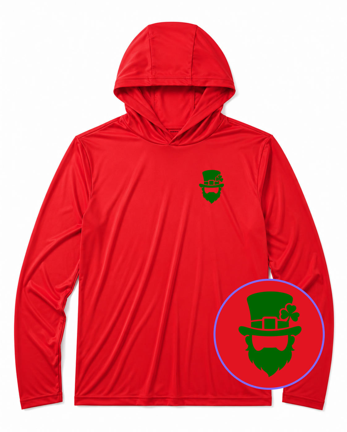 Red Leprechaun Shamrock Men's Lightweight Performance Golf Hoodie