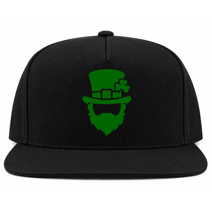 Black Leprechaun Shamrock Golf Snapback Hat