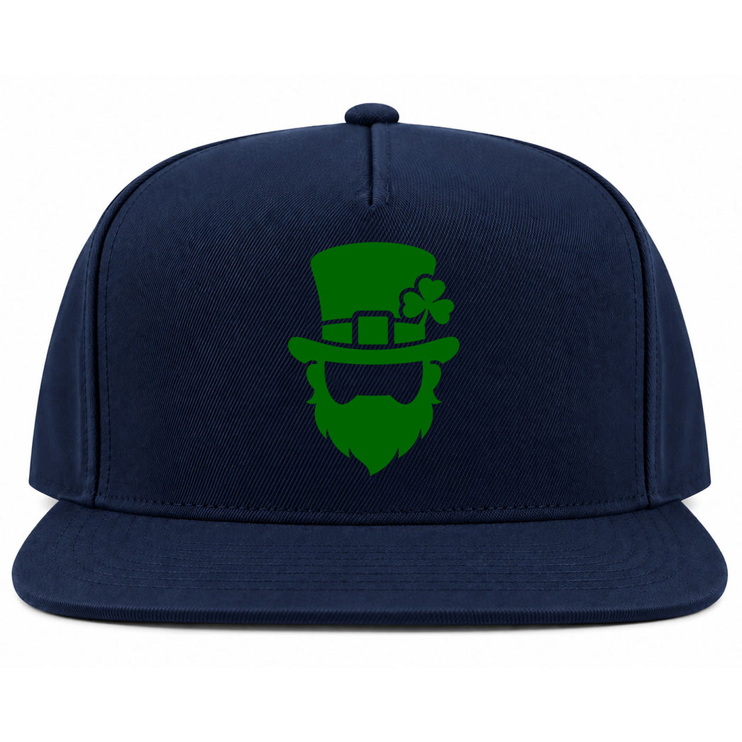 Navy Blue Leprechaun Shamrock Golf Snapback Hat