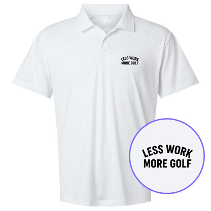 White Less Work More Golf Men's Golf Polo Shirt