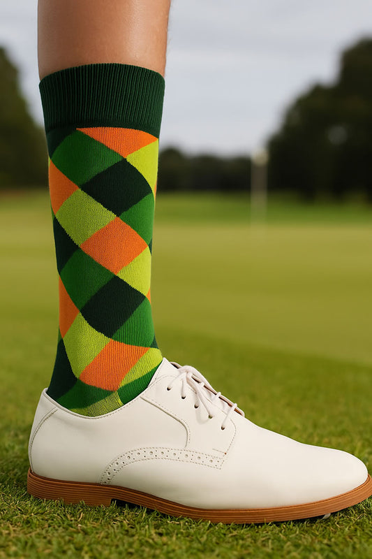 Lime Green & Orange Golf Socks for Men