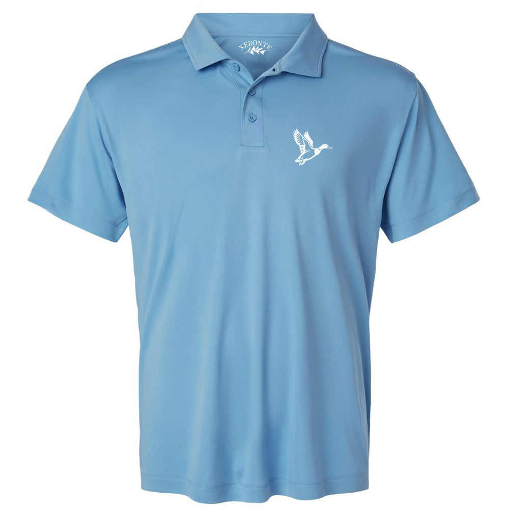 Carolina Blue Mallard Duck Men’s Short Sleeve Golf Polo Shirt