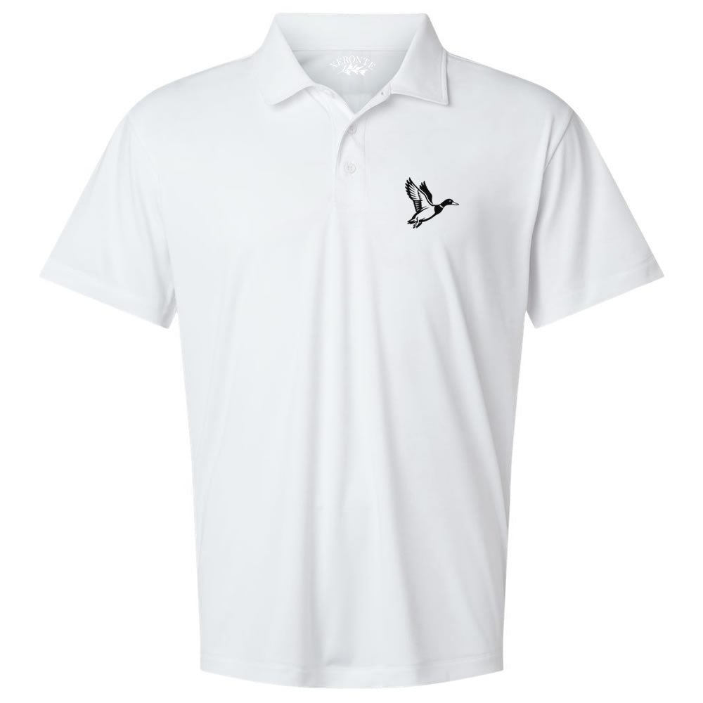 White Mallard Duck Men’s Short Sleeve Golf Polo Shirt