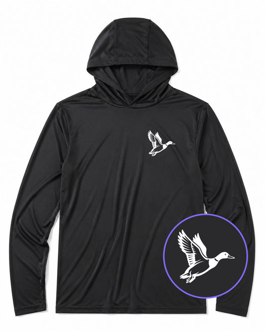 Black Mallard Duck Men's Lightweight Performance Golf Hoodie