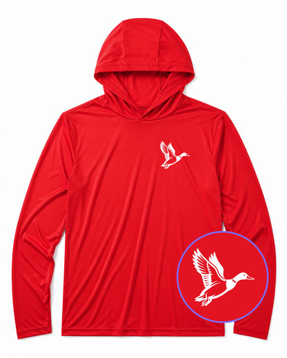 Red Mallard Duck Men's Lightweight Performance Golf Hoodie
