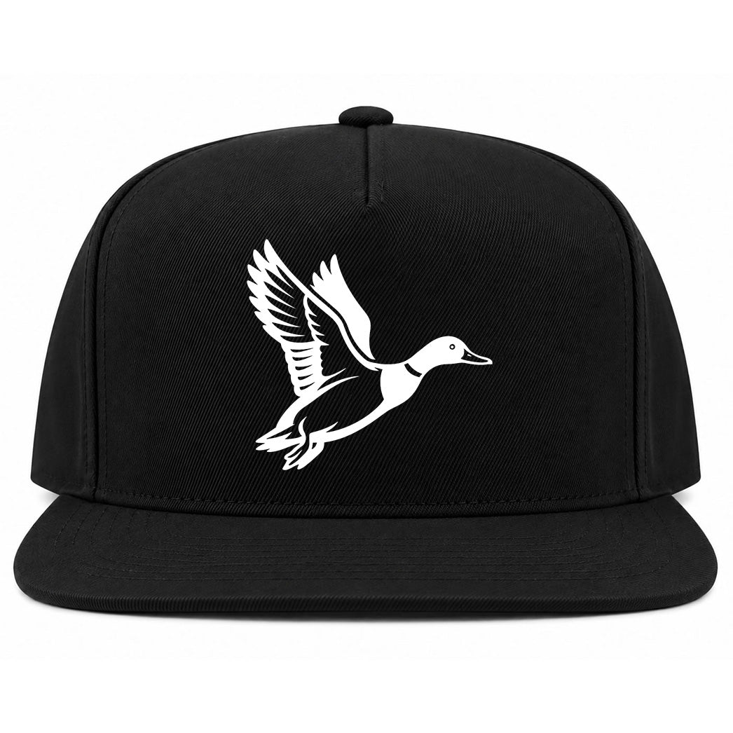 Black Mallard Duck Golf Snapback Hat