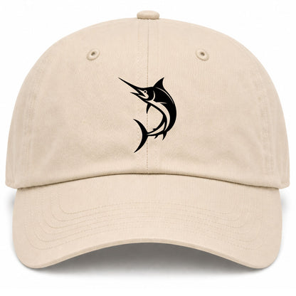 Beige Marlin Fish Golf Dad Hat