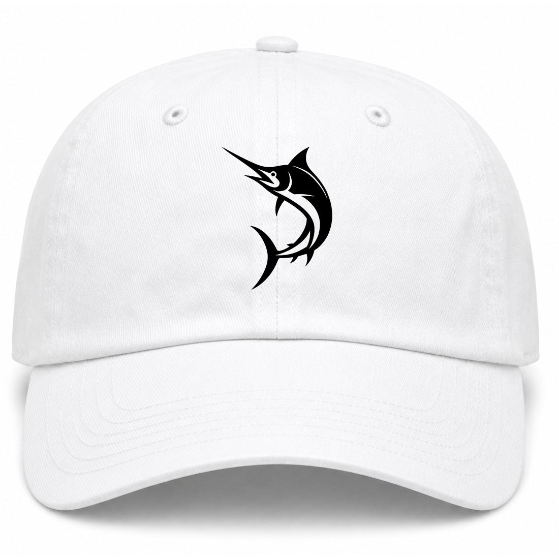 White Marlin Fish Golf Dad Hat