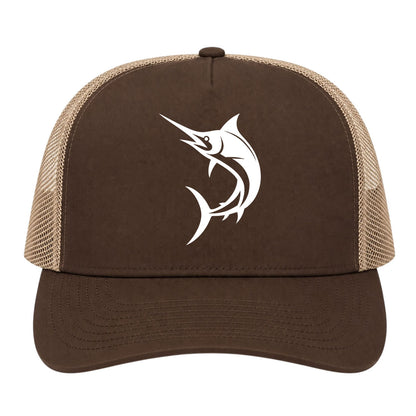 Brown Marlin Fish Golf Trucker Hat