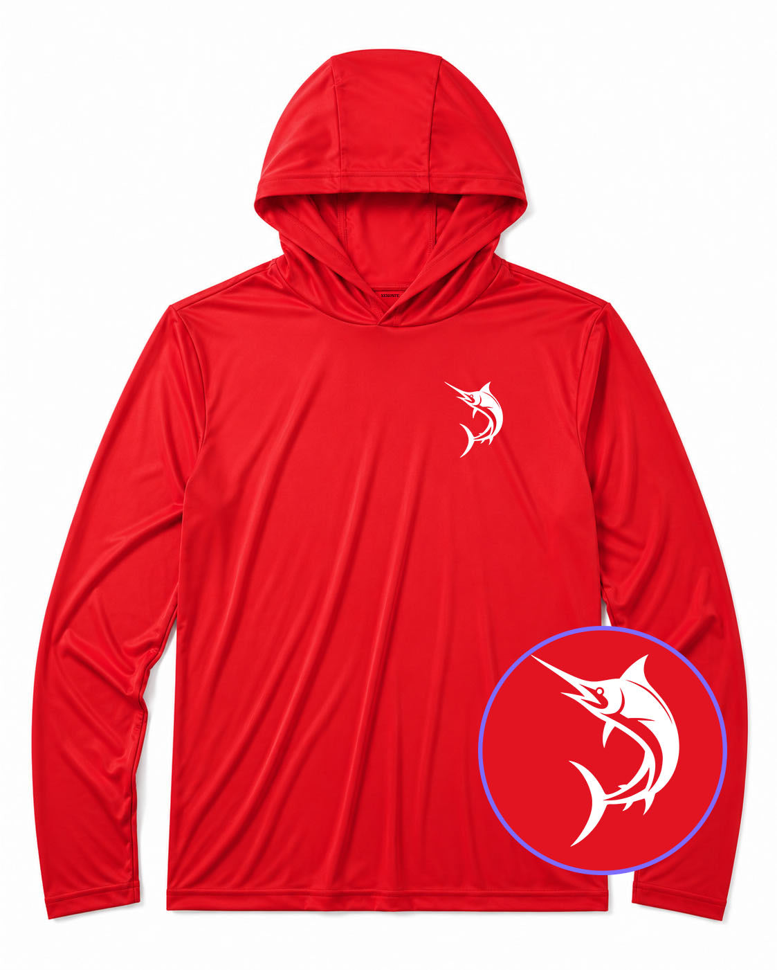 Red Marlin Fish Men's Lightweight Performance Golf Hoodie