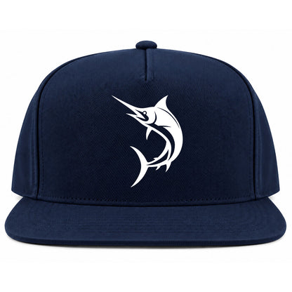 Navy Blue Marlin Fish Golf Snapback Hat