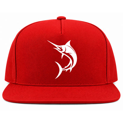 Red Marlin Fish Golf Snapback Hat