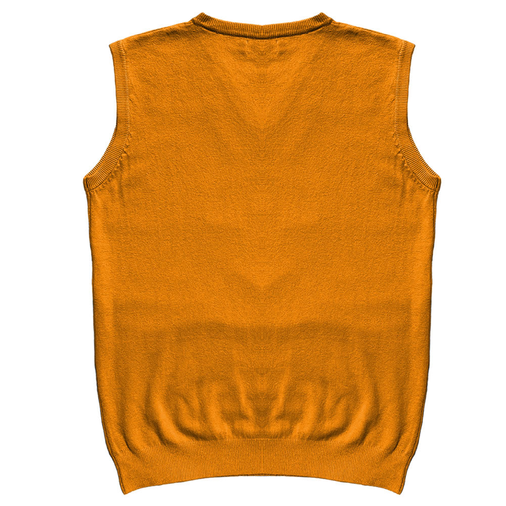 Solid Mustard Yellow Mens V-Neck Sweater Vest Back