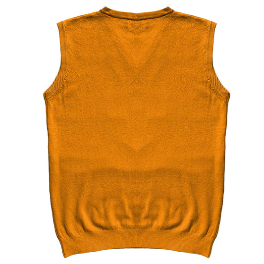 Solid Mustard Yellow Mens V-Neck Sweater Vest Back