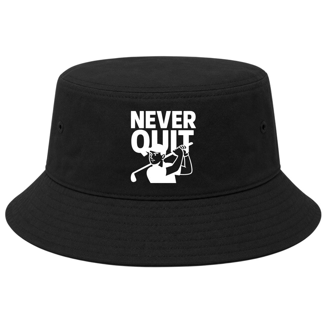 Black Never Quit Golfer Golf Bucket Hat