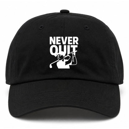 Black Never Quit Golfer Golf Dad Hat