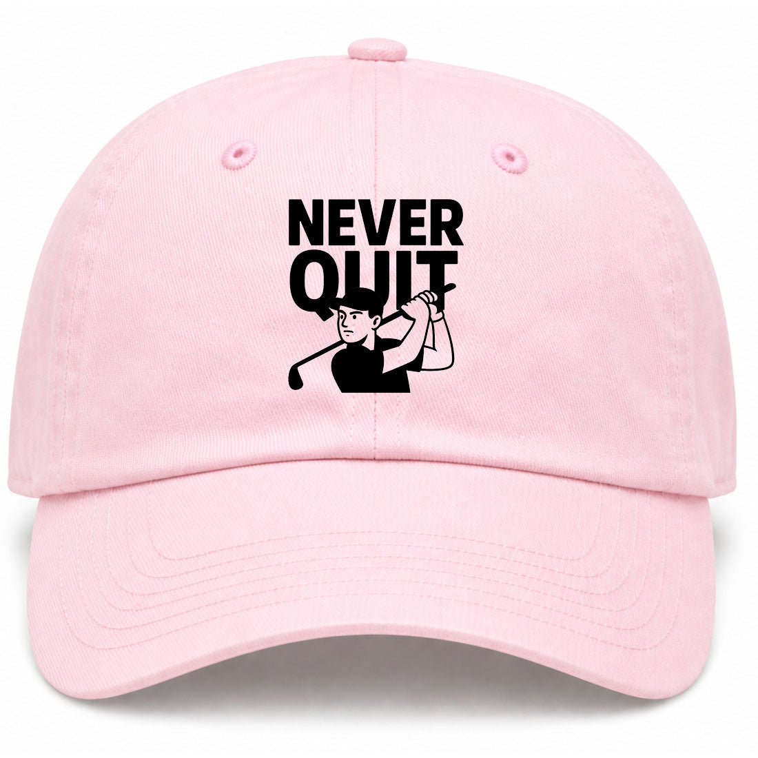 Pink Never Quit Golfer Golf Dad Hat
