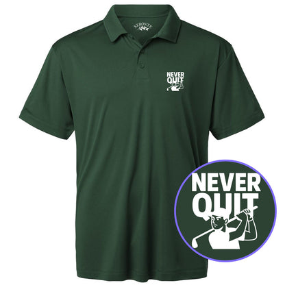 Green Never Quit Golfer Men's Golf Polo Shirt