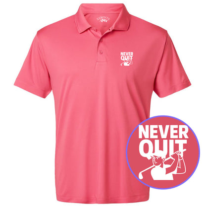 Pink Never Quit Golfer Men's Golf Polo Shirt
