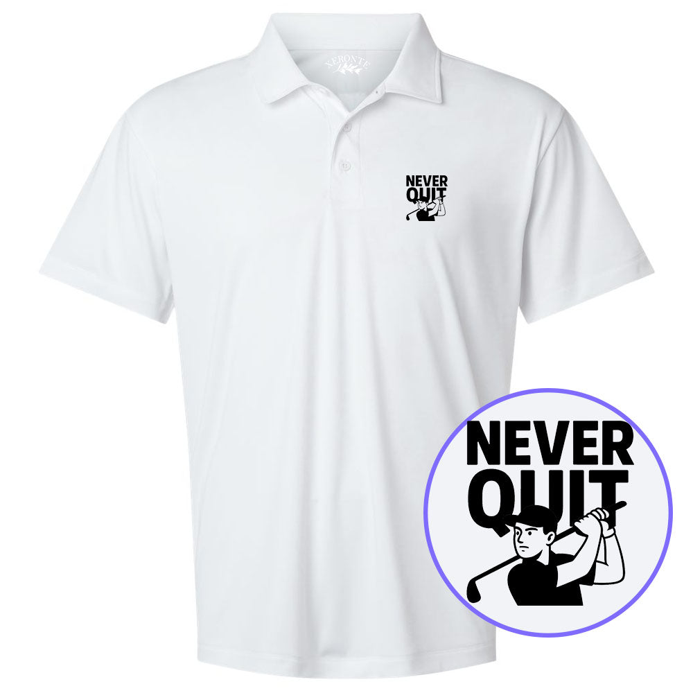 White Never Quit Golfer Men's Golf Polo Shirt